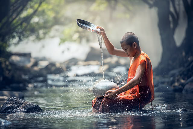 photo 4 - monk with water